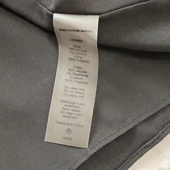 T ALEXANDER WANG BLACK METALLIC CHAIN V-NECK COLD SHOULDER TOP - 6 - Picture 12 of 12